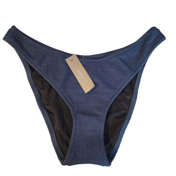 NWT‎ J.Crew Textured Curved Waist Cheeky Bikini Bottom Beach Vacation Size M - Picture 1 of 6